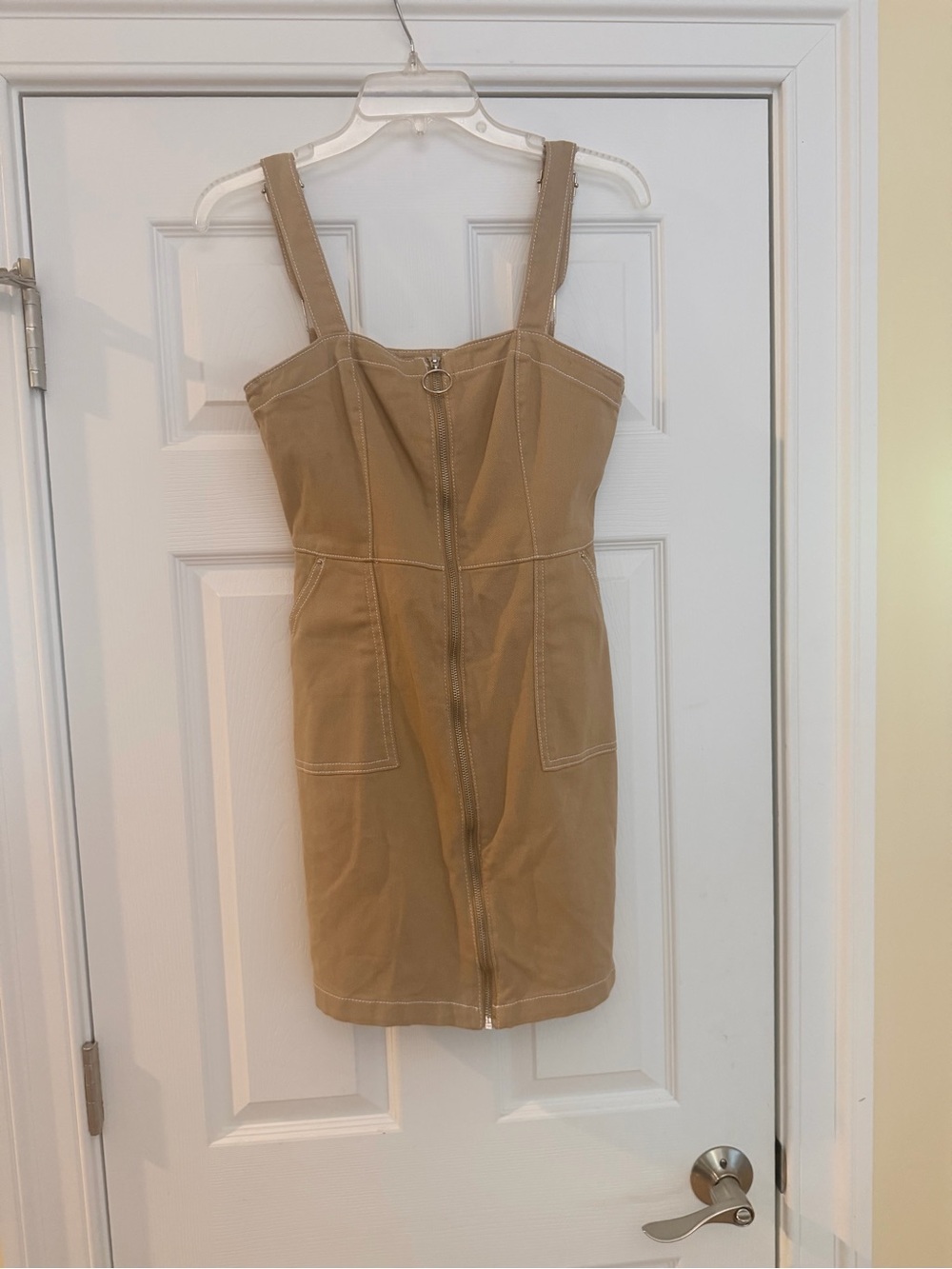 Ladies Size 6 "Divided" H&M Khaki Full Zip-Front Mini Dress SEXY GUC
